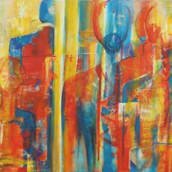 Gegen den Strom - Acryl auf Leinwand - © Monika Küster