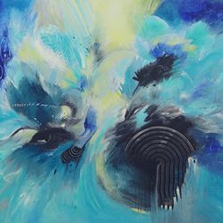 Blaue Lagune - Acryl auf Leinwand - © Monika Küster