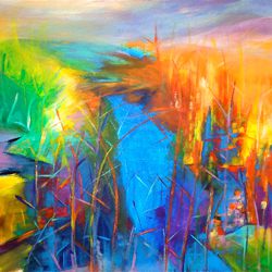 Am Fluss 1 - Acryl auf Leinwand - © Monika Küster