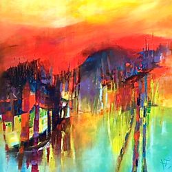 Am See - Acryl auf Leinwand - © Monika Küster